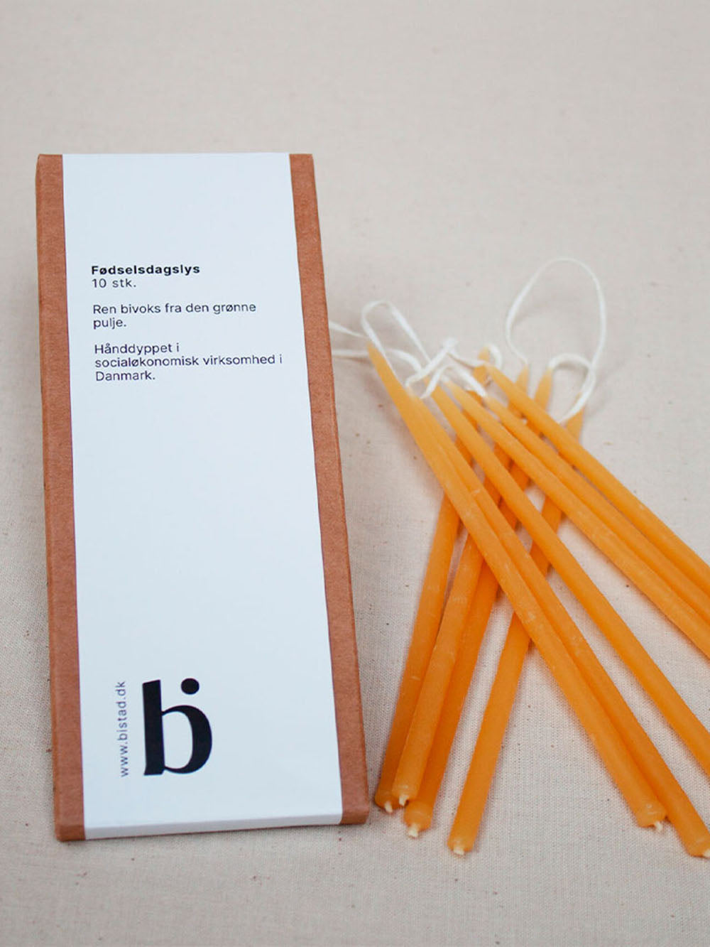 Fødselsdagslys af bivoks - Bistad