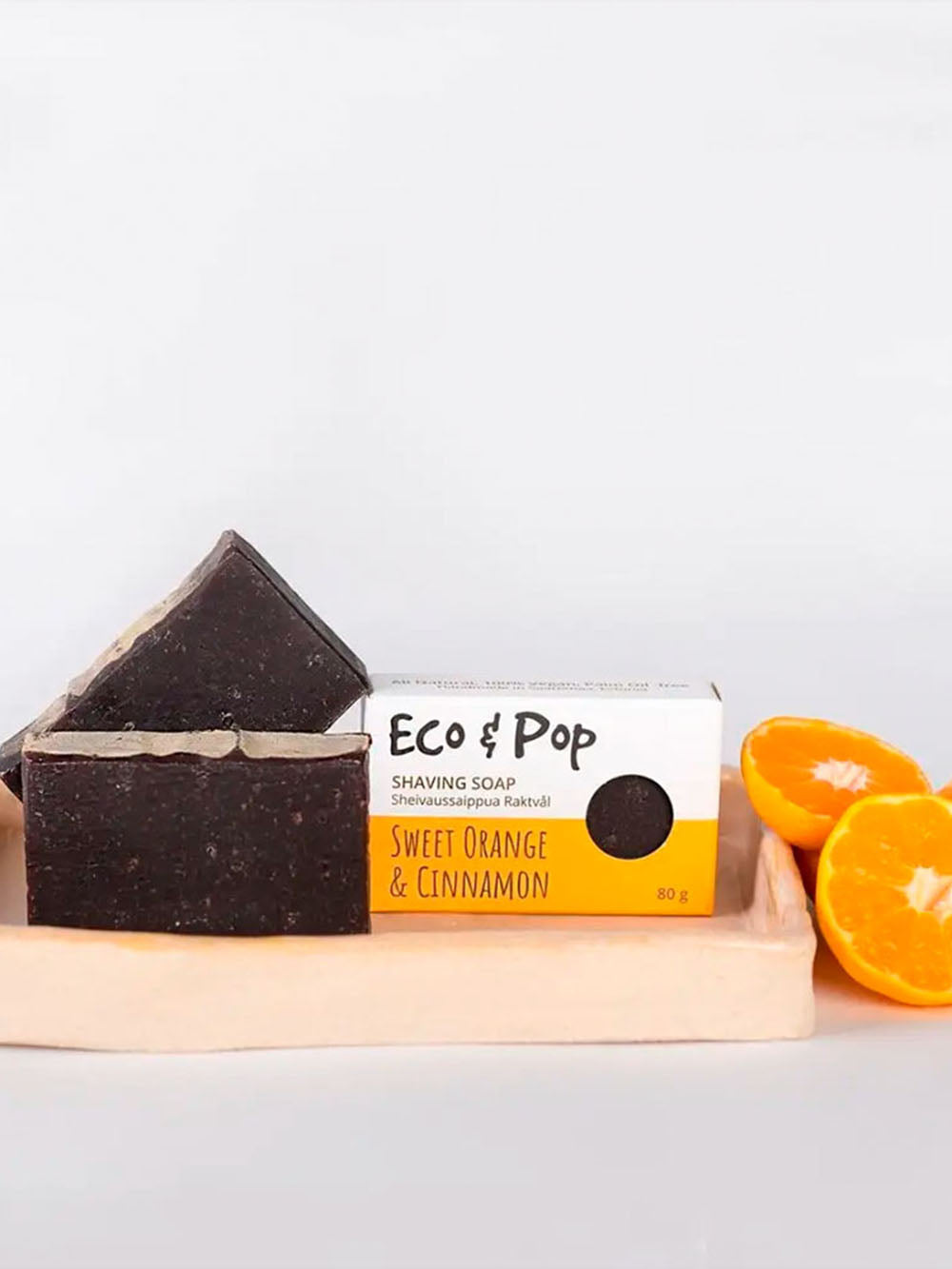 Håndlavet og naturlig barbersæbe med orange og cinnamon