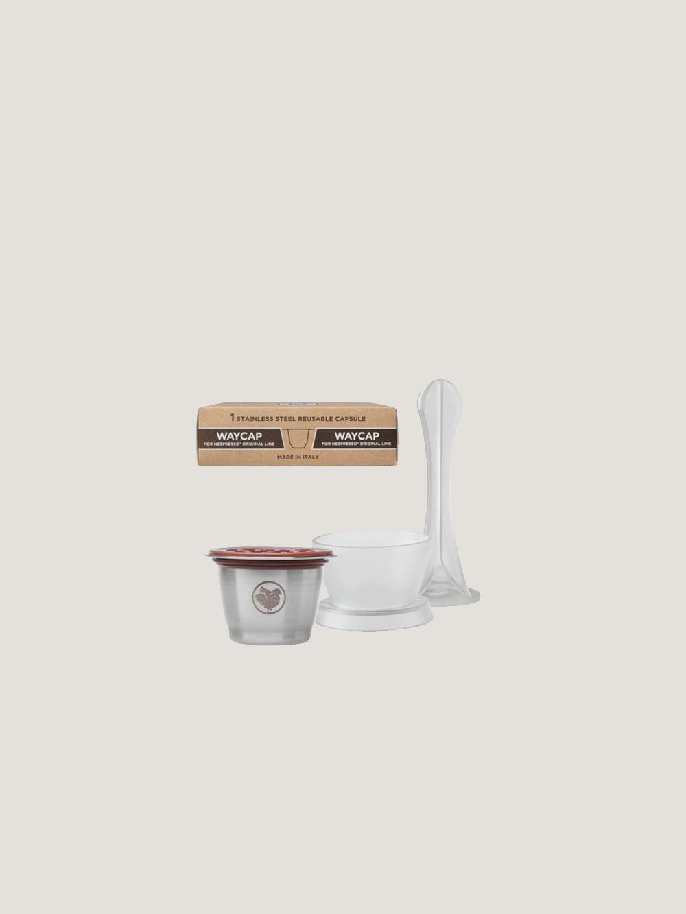 Genanvendelig kaffekapsel til Nespresso® med silikonelåg