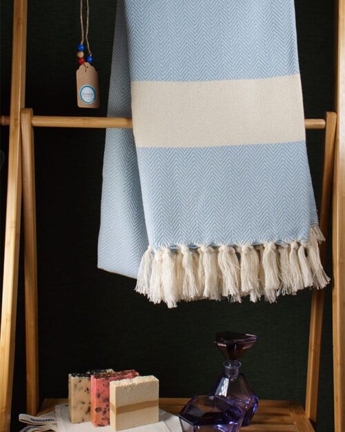 Hammam håndklæde lyseblå