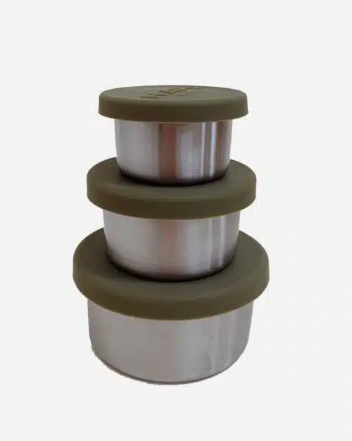 Haps Nordic små skåle i stål med silikonelåg