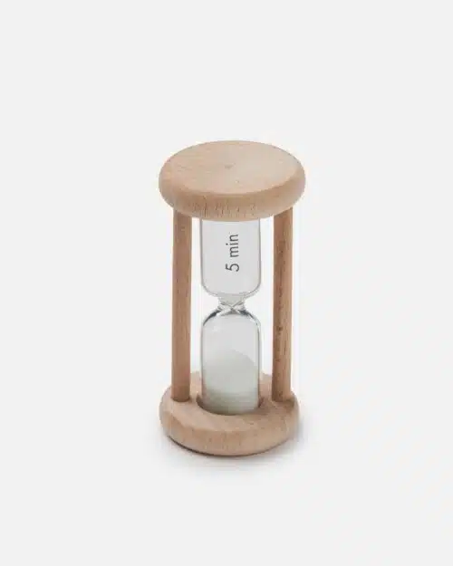Timeglas 5 min i bæredygtigt bøgetræ