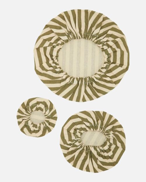 Cotton covers olive stripes