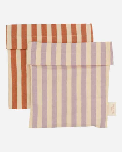 Sandwich bag stribet I varme farver