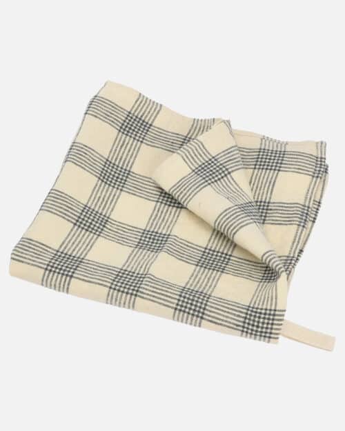 Haps nordic viskestykke French grid petrolium/vanilla