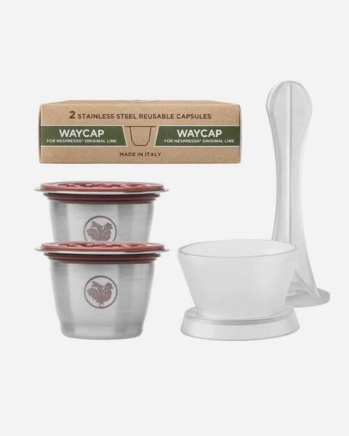 2 stk genanvendelige kaffekapsler til Nespresso med silikonelåg