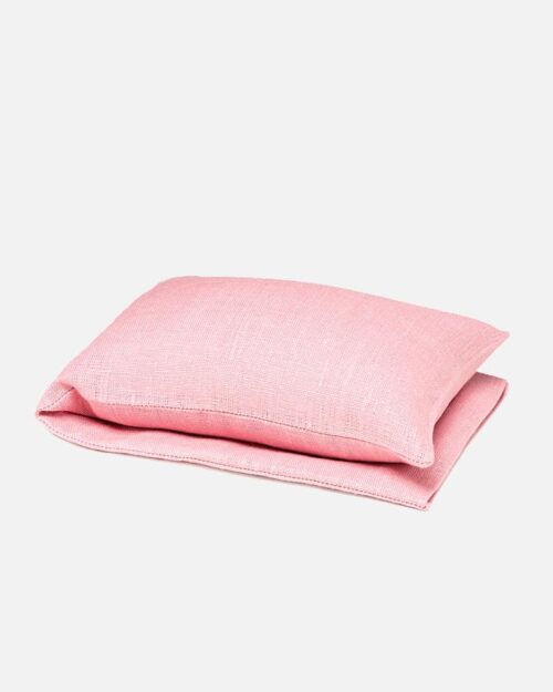 Varmepude i hør med hvedekerner i gammelrosa