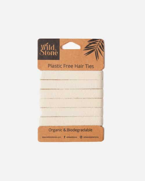 Hårelastikker økologisk bomuld beige